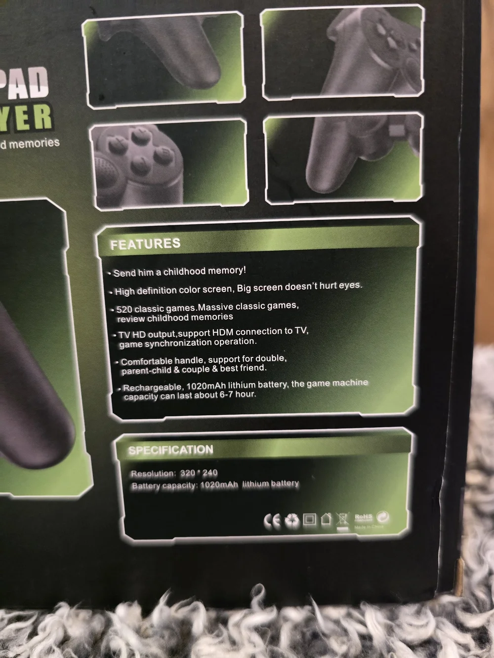 S10 Gamepad Digital Game Player Handheld Console 520 Classic Games New